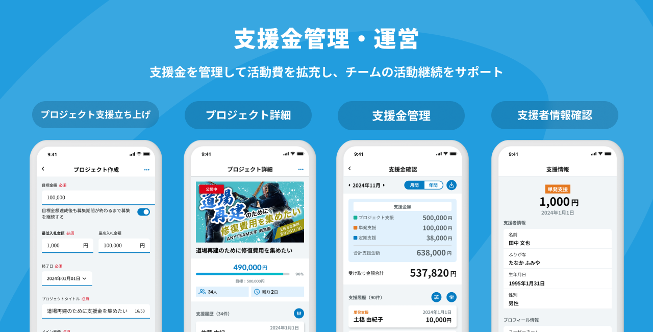 支援金管理・運営 イメージ