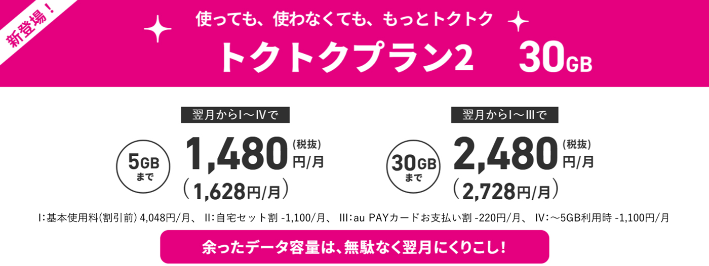 概要:トクトクプラン2 30GB